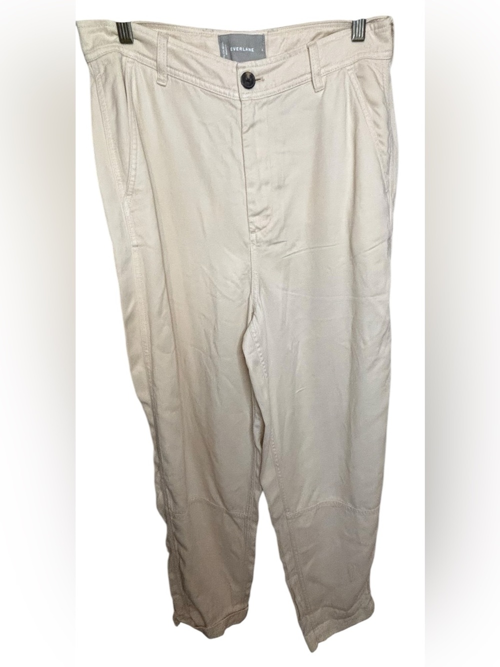 Everlane Beige Straight-Leg Trousers